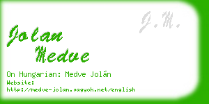 jolan medve business card
